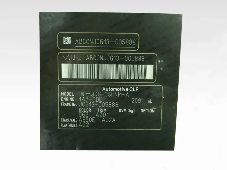 Oil-Resistant Automotive Label